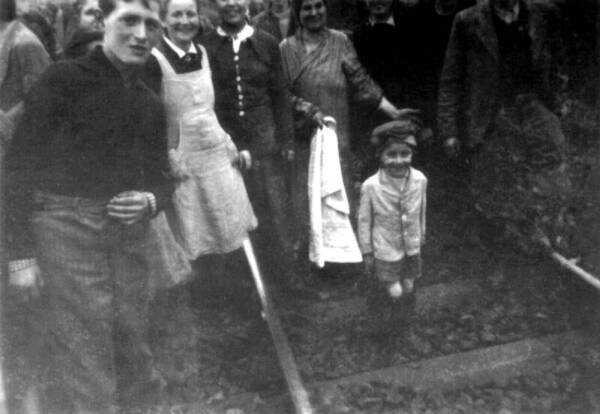 Jewish Prisoners After Being Liberated from a Death Train, 1945