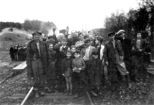 Jewish Prisoners After Being Liberated from a Death Train, 1945