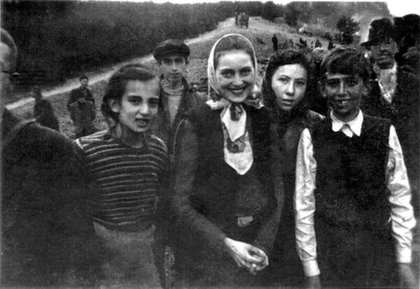 Jewish Prisoners After Being Liberated from a Death Train, 1945