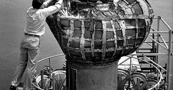 Removal of Original Torch of the Statue of Liberty in 1985