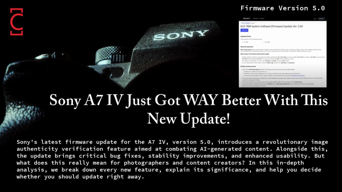 Sony A7 IV Just Got WAY Better With This New Update! Firmware Version 5.0 Deep Dive