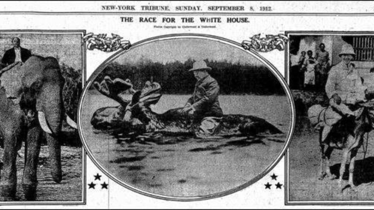 The staged photographs of the 1912 presidential contenders that appeared in the New York Tribune.