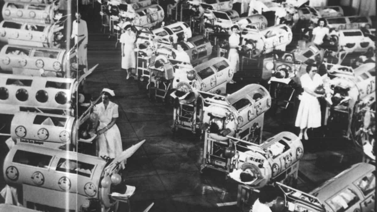 Children in an Iron Lung Before the Polio Vaccine