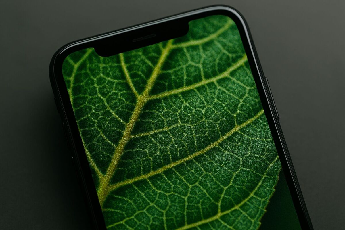 A close look at a phone photo showing artificial detail created by AI sharpening.