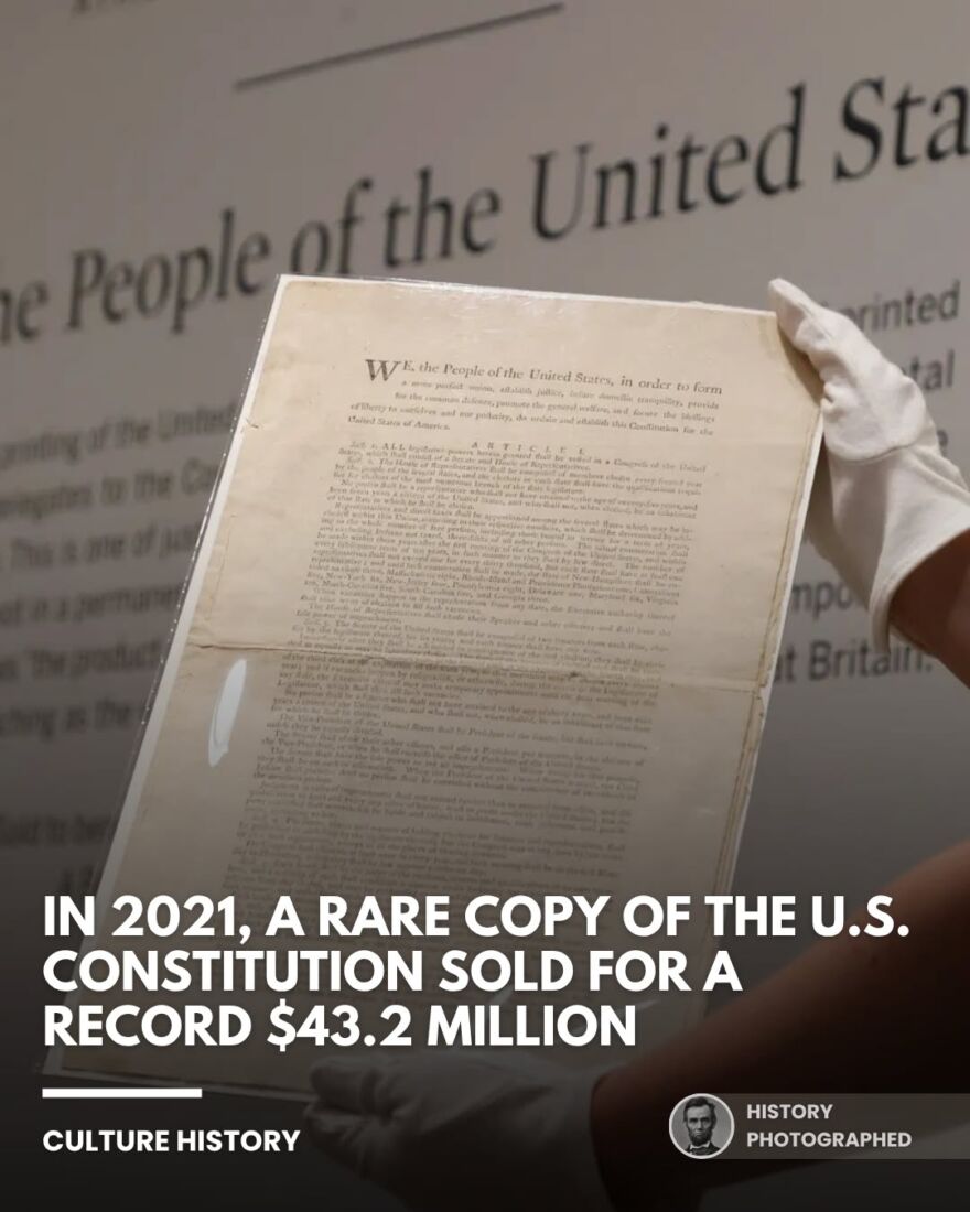 In November 2021, a rare copy of the U.S. Constitution sold at Sotheby’s for $43…